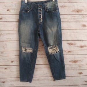Carmar Button Fly Jeans Ankle Boyfriend 27